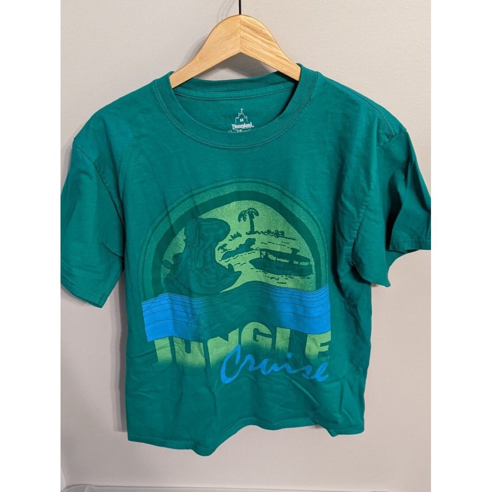 Disney Park Jungle Cruise Ride Green T-Shirt Hippo Disney World Disneyland Med